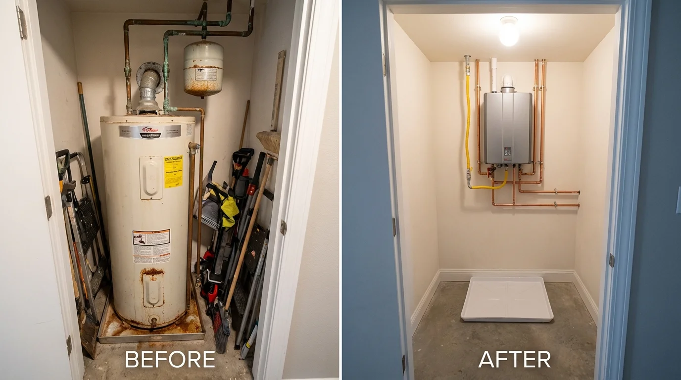 Tank water heater versus wall-mounted tankless unit comparison for Lakeland, GA homeowners